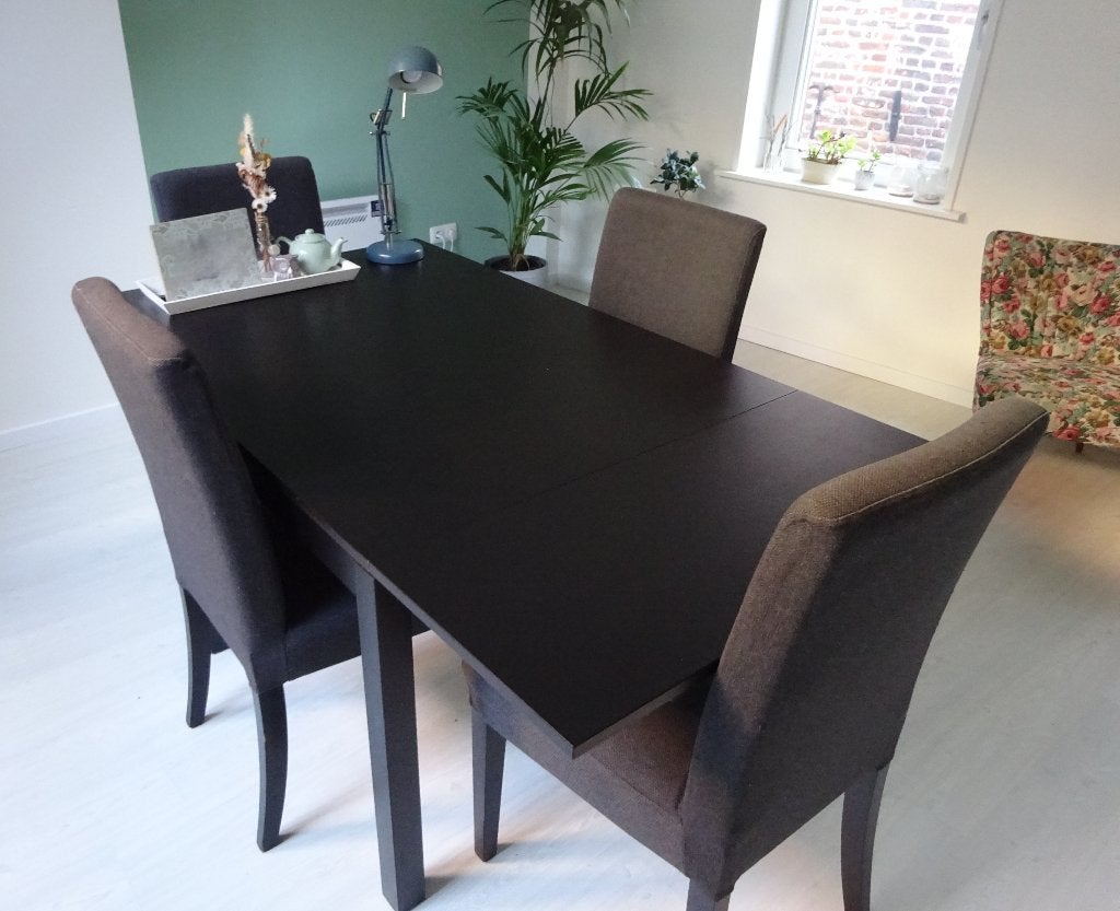 Uitschuifbare Ikea Tafel met 4 Stoelen, Huis en Inrichting, Tafels | Eettafels, Ophalen, Gebruikt, 100 tot 150 cm, 50 tot 100 cm