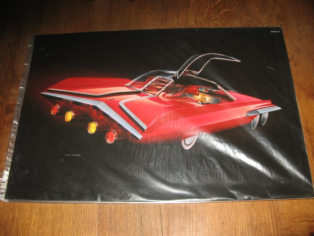 Retro car poster Miko Akamoto 1, Rechthoekig Liggend, Ophalen of Verzenden, Zo goed als nieuw, A1 t/m A3