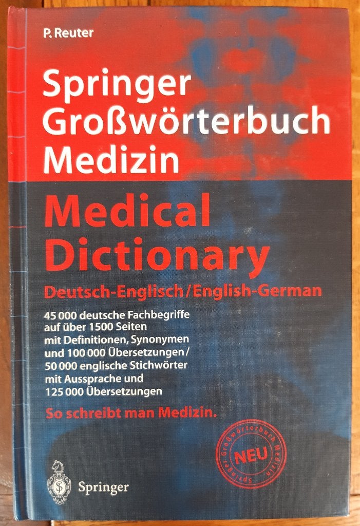 Springer Großwörterbuch Medizin / Medical Dictionary, Ophalen of Verzenden, Zo goed als nieuw, Overige uitgevers