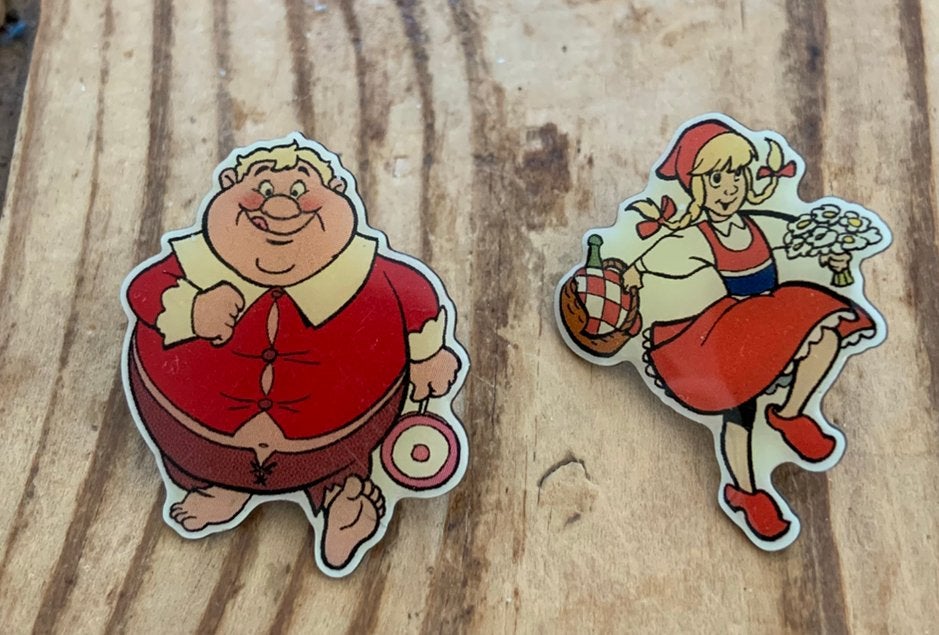 Efteling Holle bolle gijs en roodkapje pins, Ophalen of Verzenden, Zo goed als nieuw, Button of Speldje