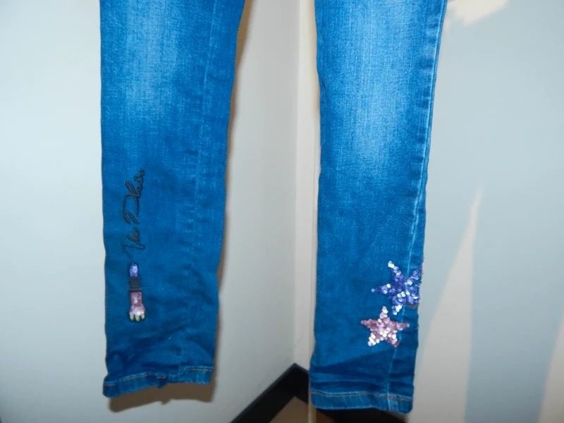Philipp Plein jeans broek lovertjes zilver merk 12 jaar, Broek, Gebruikt, Philipp Plein, Verzenden