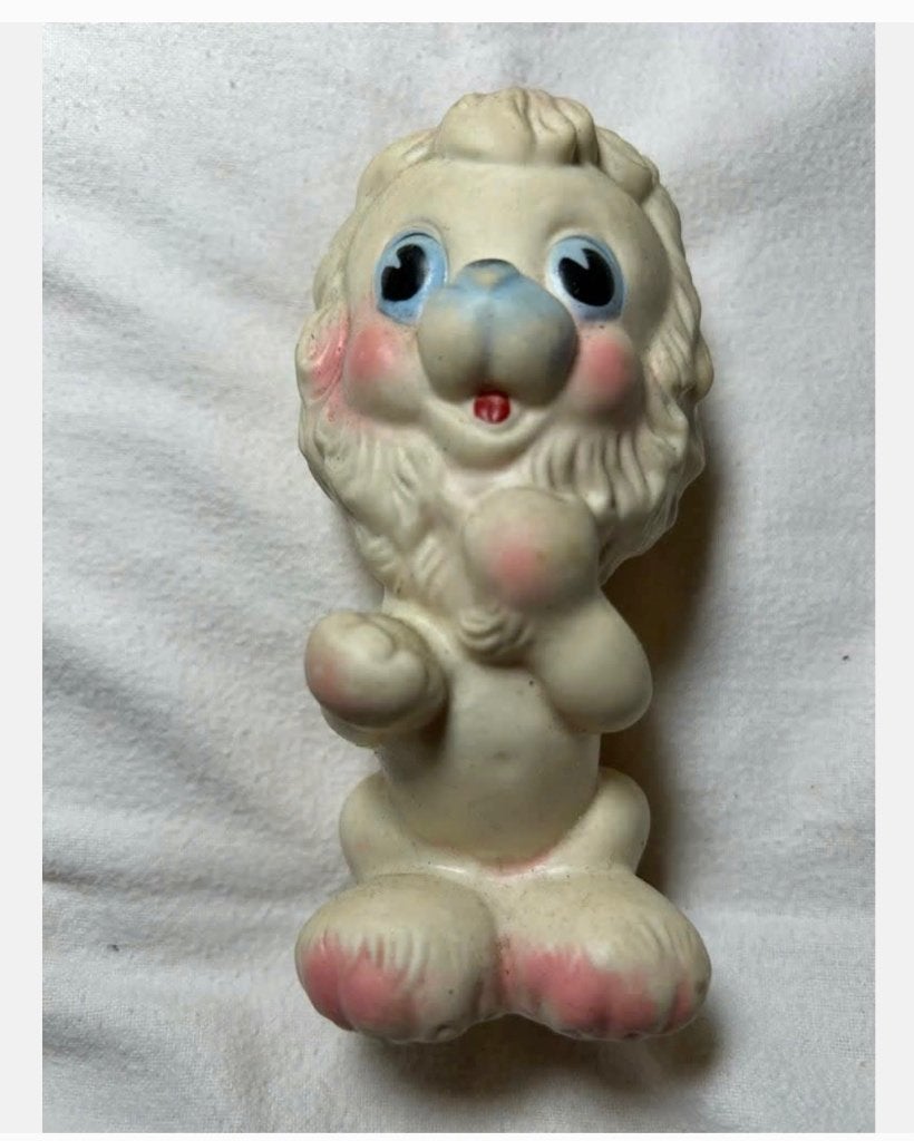 Vintage Italiaans haren ‘60-‘70 piep beest Leeuw 13 cm, Antiek en Kunst, Antiek | Speelgoed, Ophalen of Verzenden