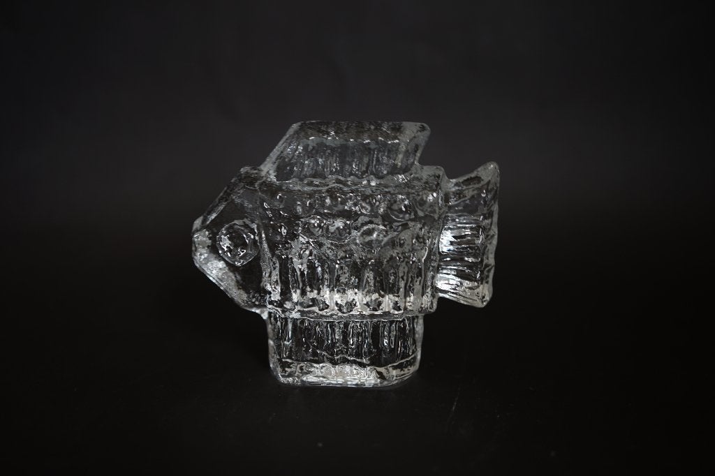 vintage brutalist pukeberg vis glas ijsglas Westerberg 60., Ophalen of Verzenden