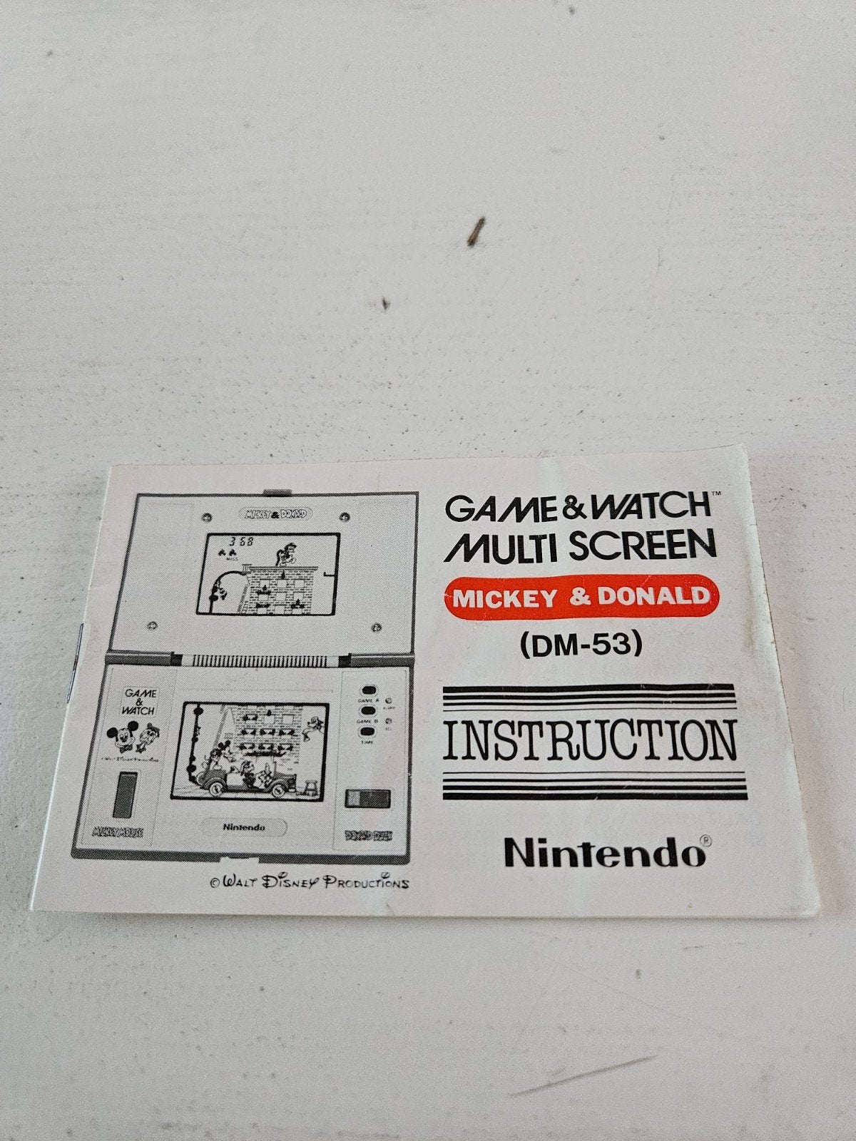 Nintendo game&watch mamual., Ophalen of Verzenden