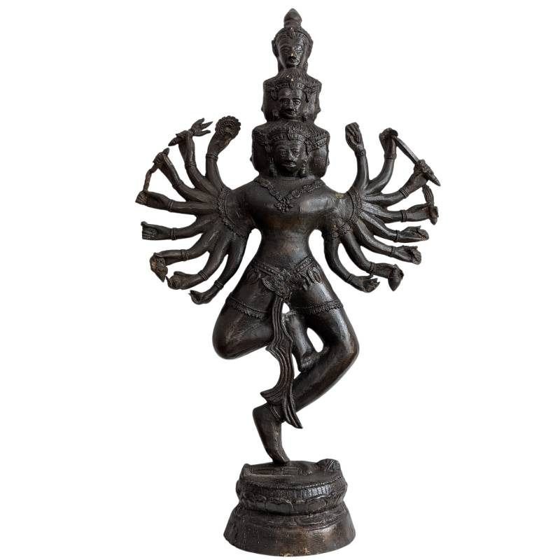 Grote Bronzen Shiva Nataraja – Thailand / Khmer-stijl, Huis en Inrichting, 79 cm, Zwart, Gebruikt, Ophalen of Verzenden