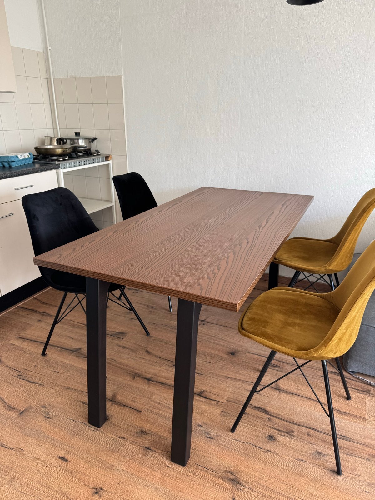 IKEA Idåsen tafelblad 160x80cm met poten, Zo goed als nieuw, 150 tot 200 cm, Vier personen, Rechthoekig