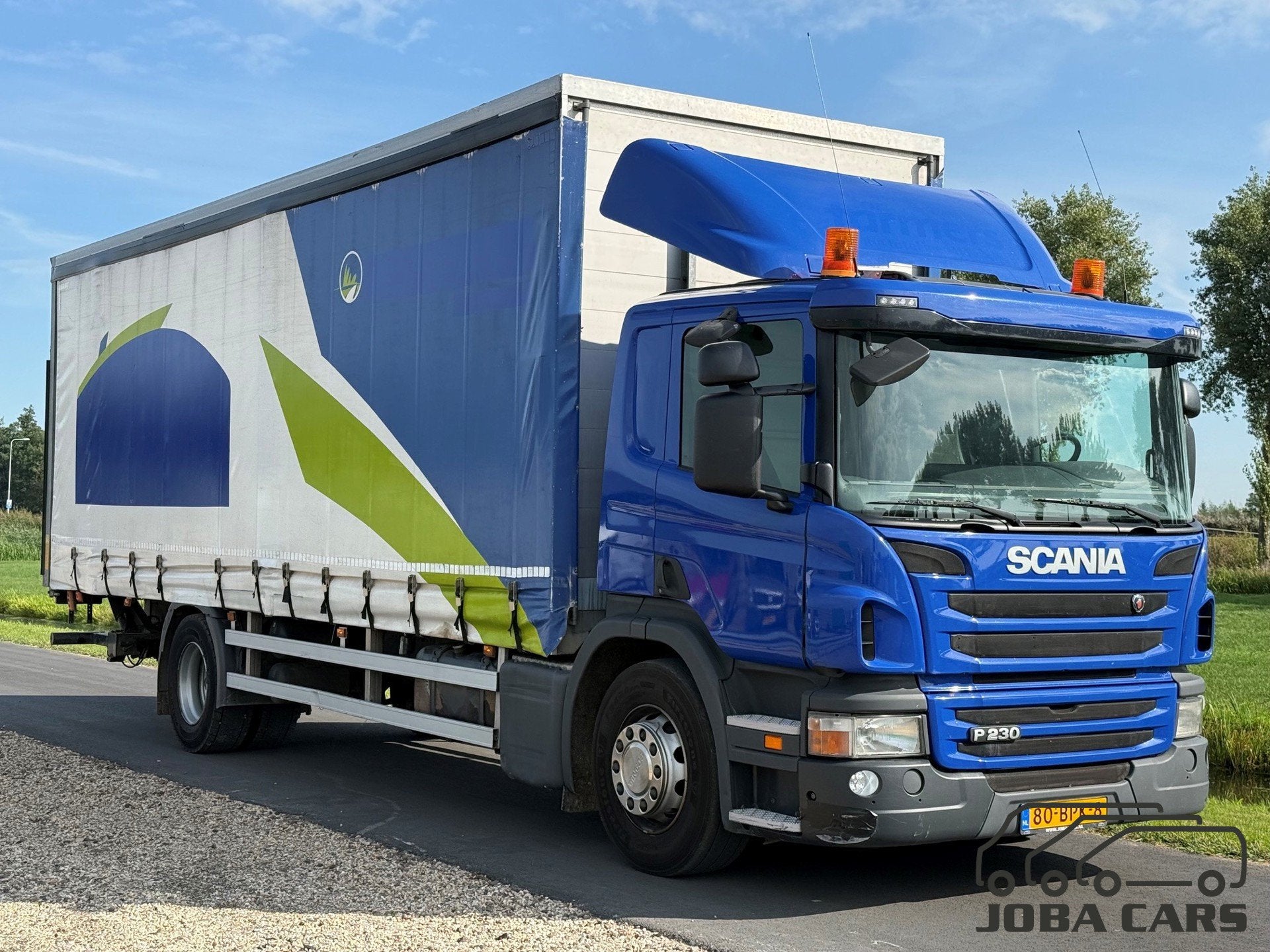 Scania P 230 EUR6 Schuifzeilen Bakwagen 2013 351.542km, 230 pk, Euro 6, Scania, Blauw
