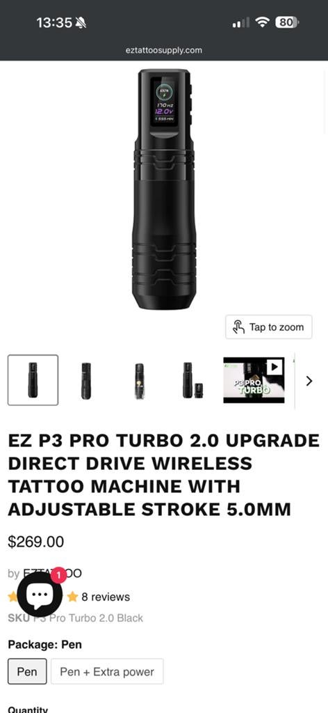 Ez tattoo pen., Ophalen of Verzenden, Zo goed als nieuw, Zwart, Handen en Nagels