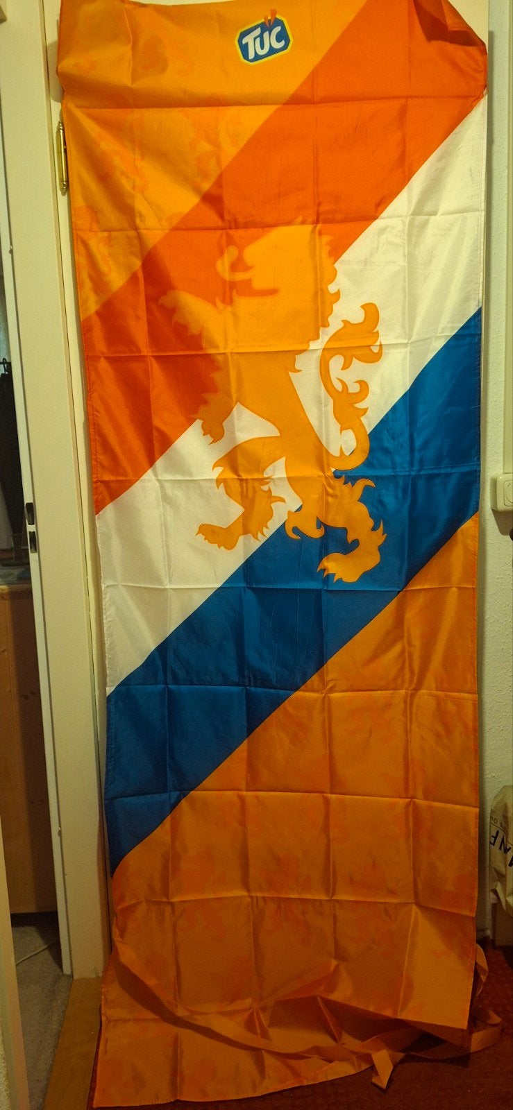 WK deur vlag voetbal en sjaal wc papier, Ophalen of Verzenden, Nieuw, Overige binnenlandse clubs, Vaantje of Sjaal