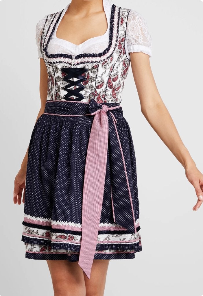 Nieuwe Krüger Madl Dirndl - Maat 34 (XS) Donkerblauw, Krüger Madl, Nieuw, Ophalen of Verzenden, Overige thema's