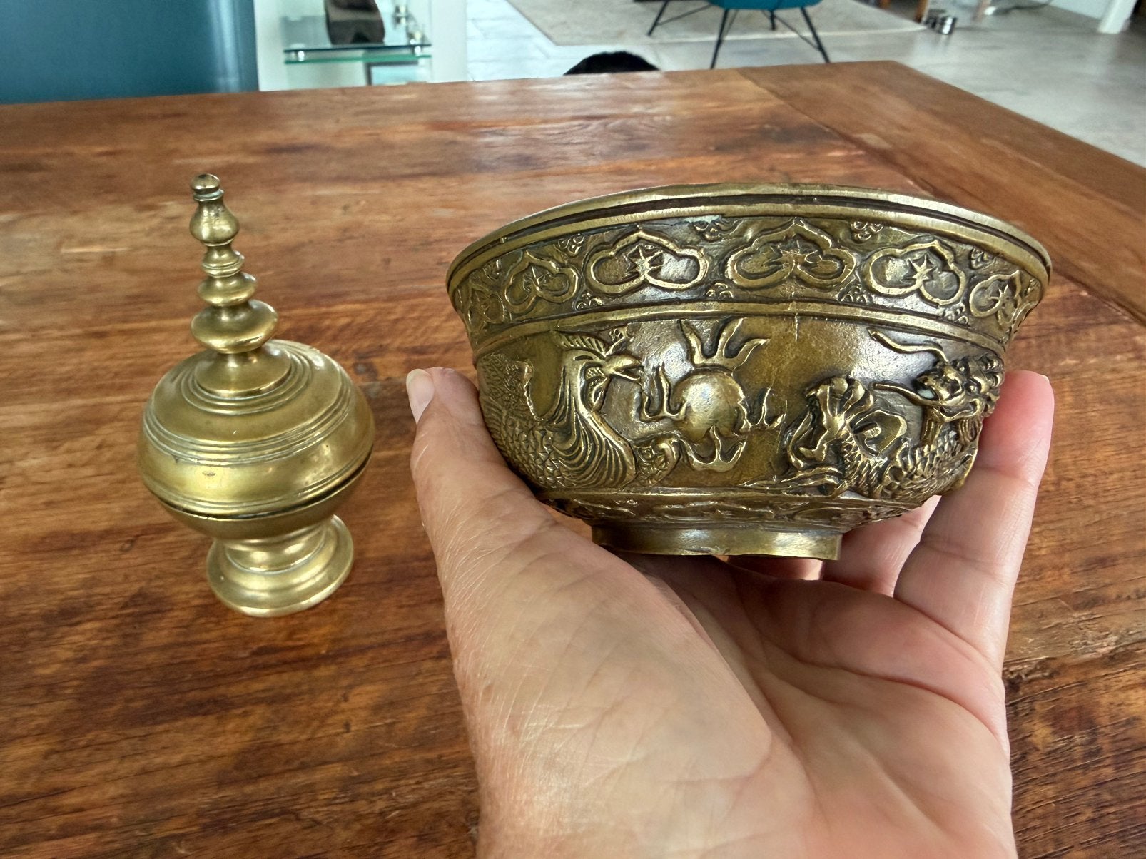 Brons bakje, messing wierook rander, Ophalen of Verzenden