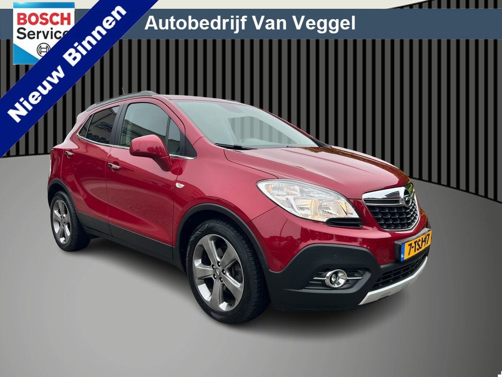 Opel Mokka 1.4 T Cosmo camera, trekhaak, cruise, airco, Voorwielaandrijving, Euro 5, Gebruikt, Zwart