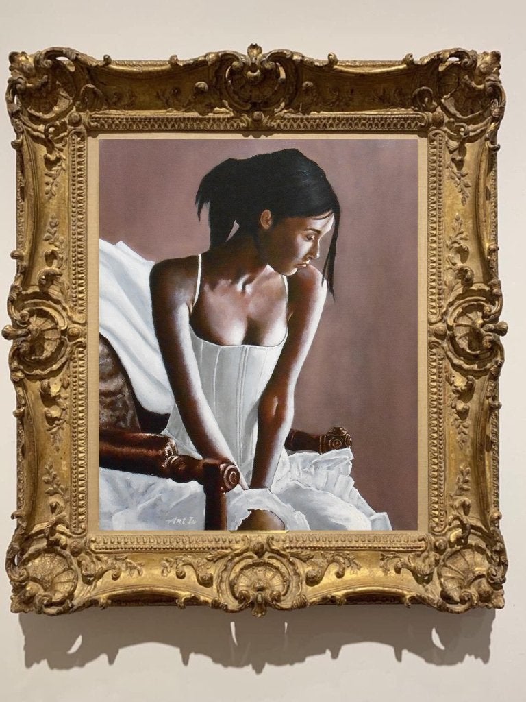 "Balletdanseres. Verdriet" Schilderij, Verzenden, Olieverf, Handgeschilderd, Portret