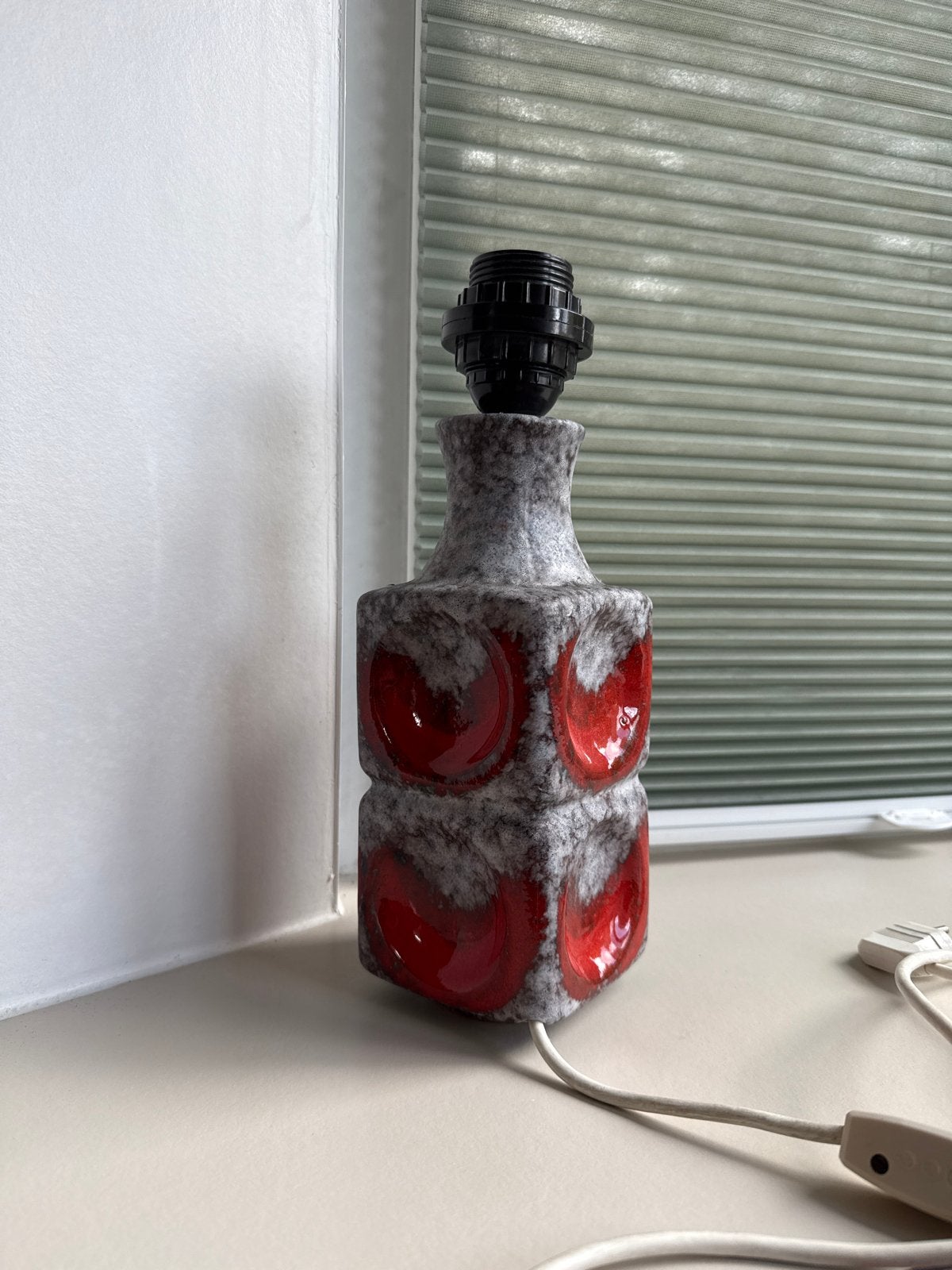 Vintage Steen Lampvoet Oranje/Rood-Grijs, Ophalen of Verzenden
