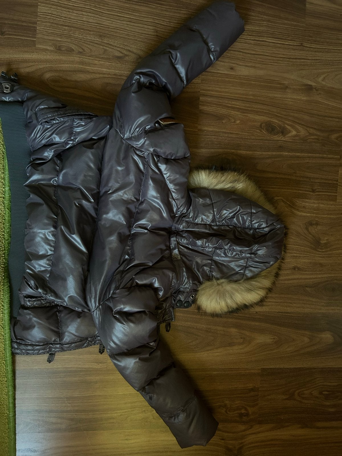 Moscow Kaluga Bomber donsjack met bontkraag, Kleding | Heren, Jassen | Winter, Ophalen of Verzenden, Zo goed als nieuw, Paars