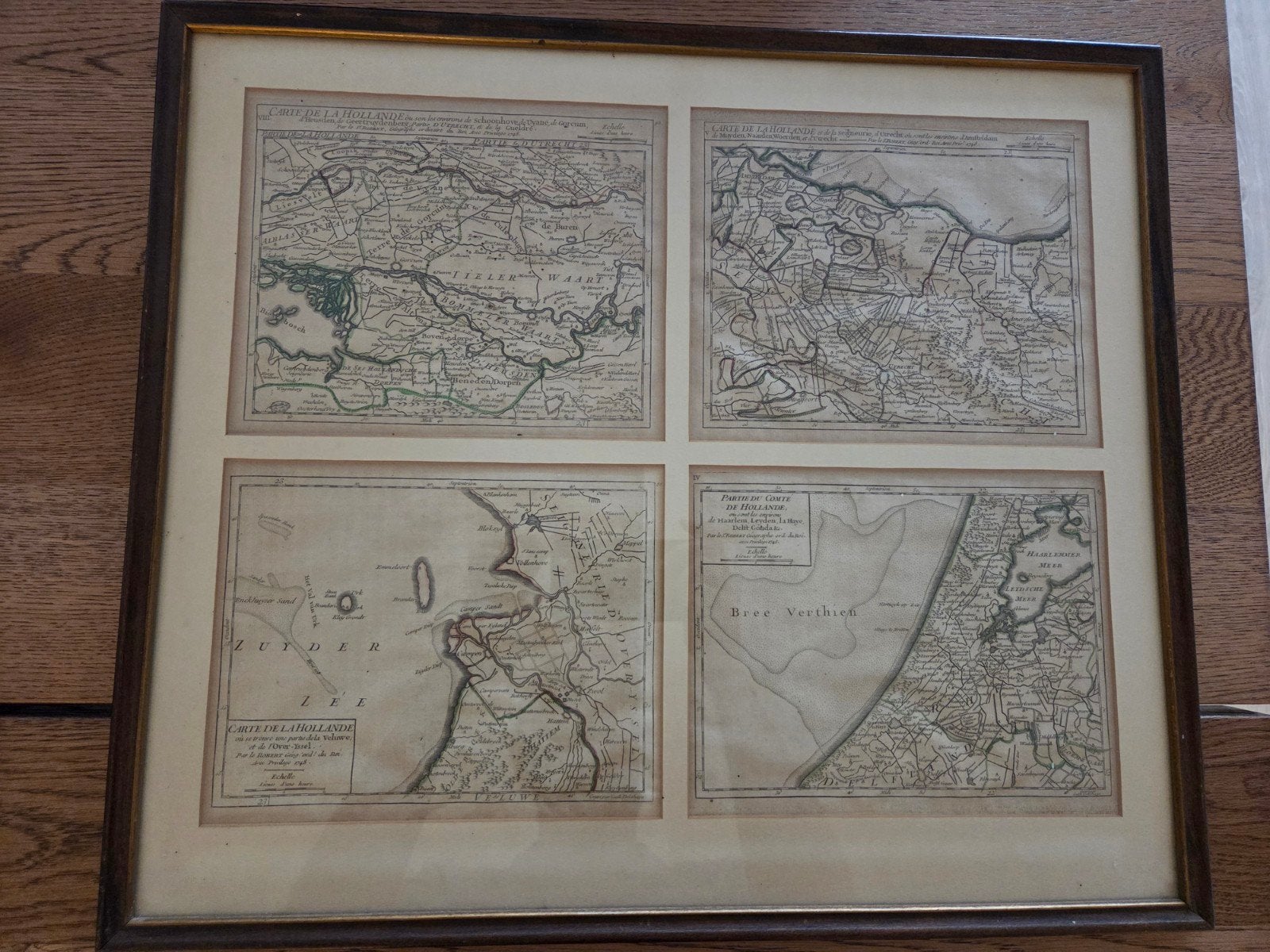 Antieke Kaarten van Nederland - Ingelijst Schilderij, Huis en Inrichting, 50 – 75, Gebruikt, Ophalen of Verzenden, Schilderij