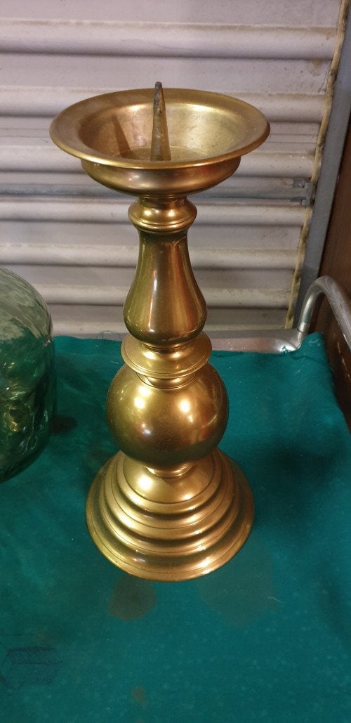 kandelaar messing zwaar, Ophalen of Verzenden, 'T Olde Gre-j, Info@toldegrej.nl, Endepoelstraat 20f Didam