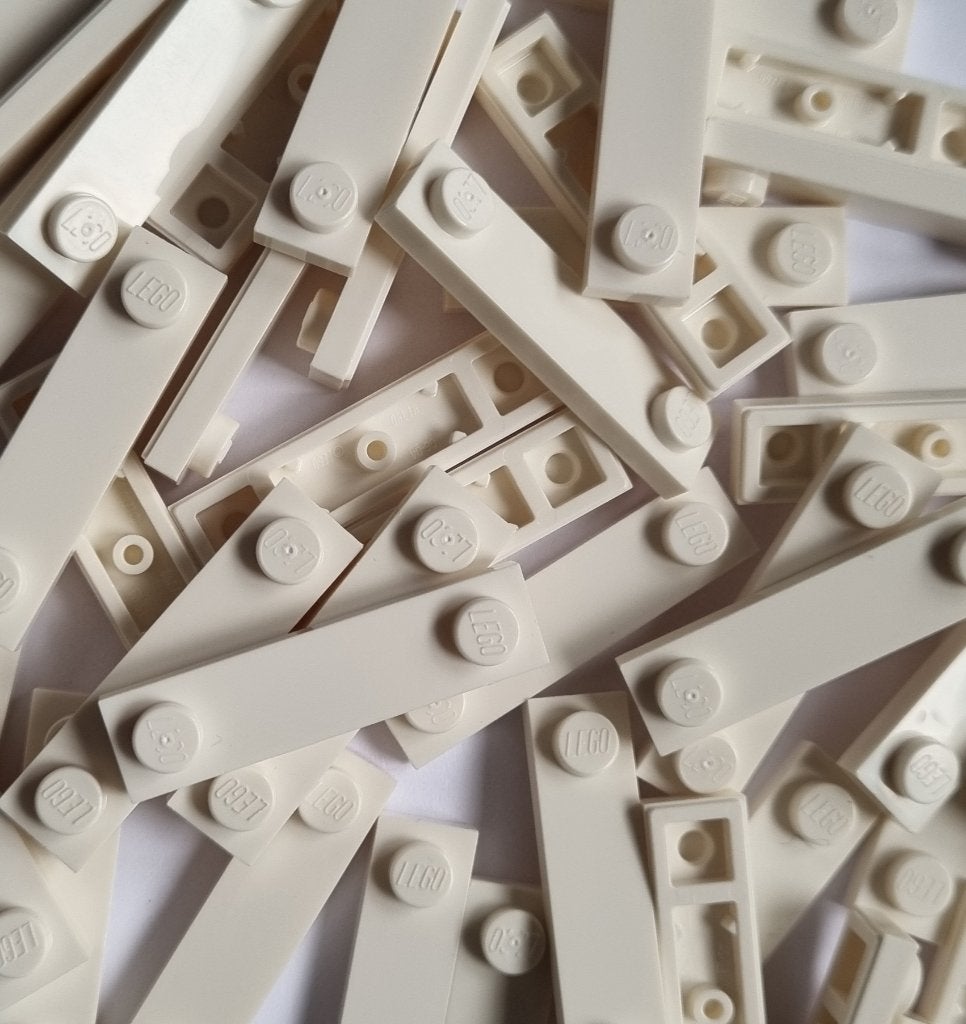 Lego 1x4 modified plate with 2 studs, White (per 50), Ophalen of Verzenden, Nieuw, Losse stenen, Lego