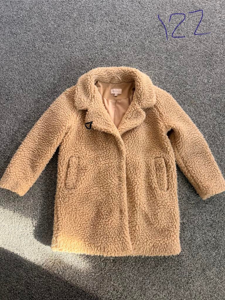 Teddyjas Mantel jas maat 122, Kinderen en Baby's, Kinderkleding | Maat 122, Ophalen of Verzenden, Zo goed als nieuw, Meisje, Jas