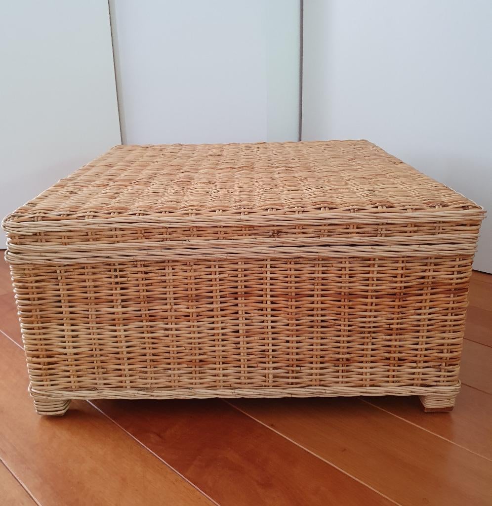 Rieten salontafel 80x80x40 cm, Huis en Inrichting, Ophalen, 50 tot 100 cm, Vierkant, 50 tot 100 cm