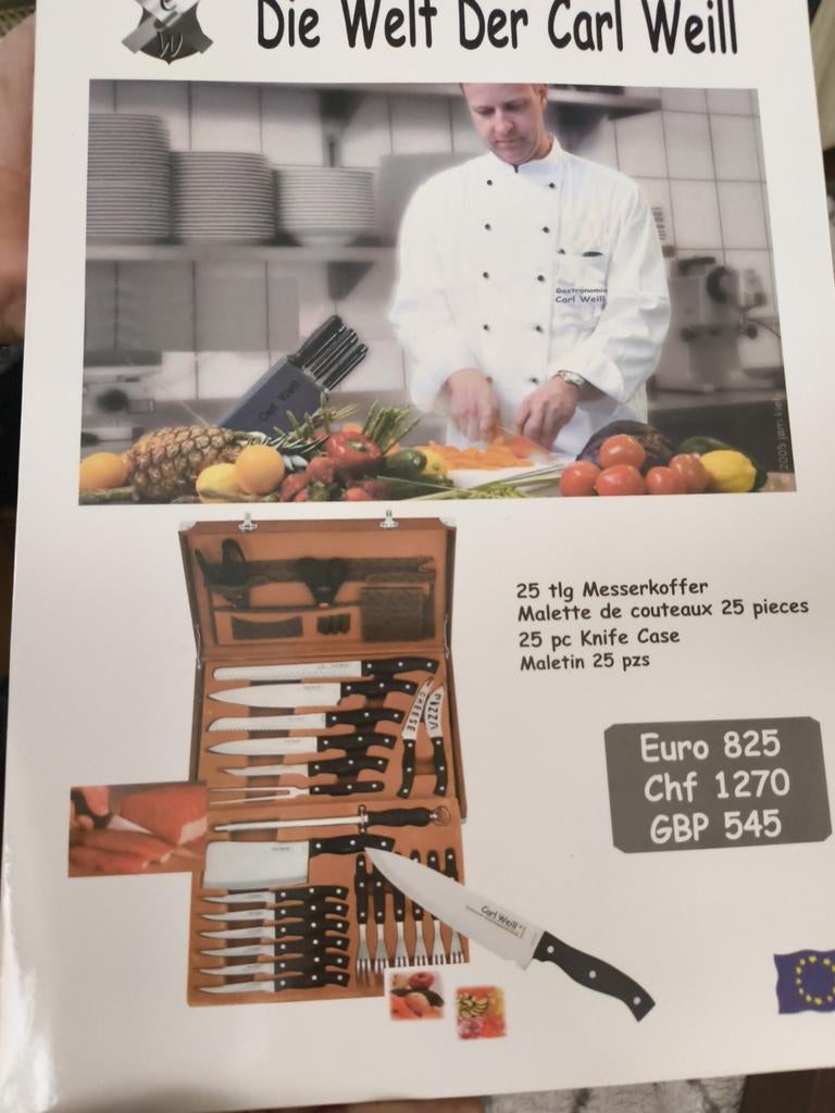 Messenset Carl Weill, Ophalen, Zo goed als nieuw, Rvs of Chroom, Bestekset