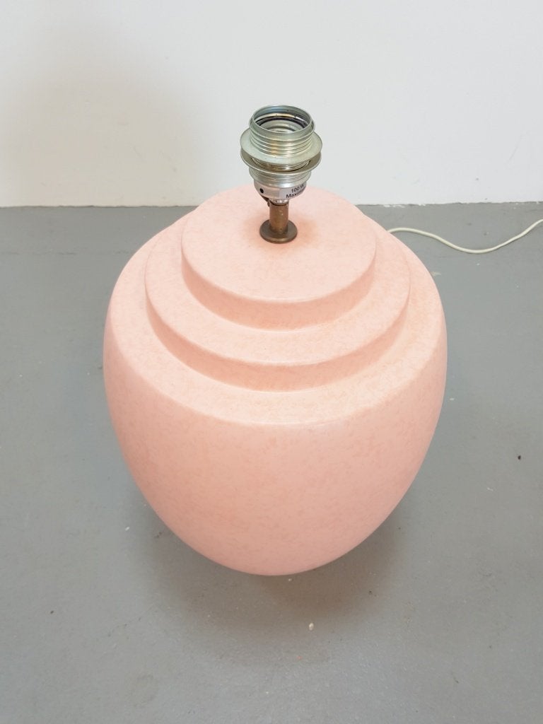 Xl Vintage Robert Kostka tafellamp roze Keramiek France '80, Steen/keramiek, Vintage, Ophalen of Verzenden, Zo goed als nieuw