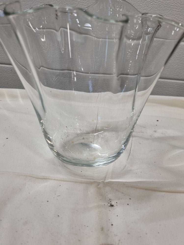vaas zakdoek golvend helder glas, Ophalen of Verzenden