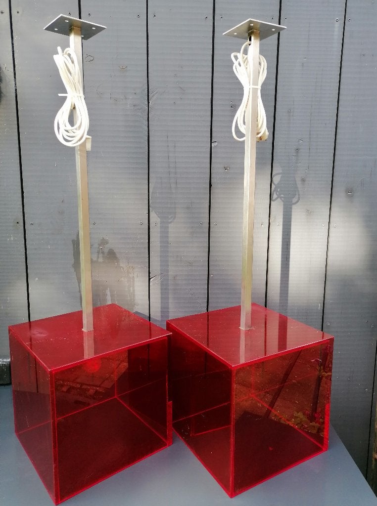 Set Space age retro Cube hanglampen, Huis en Inrichting, Ophalen, Kunststof