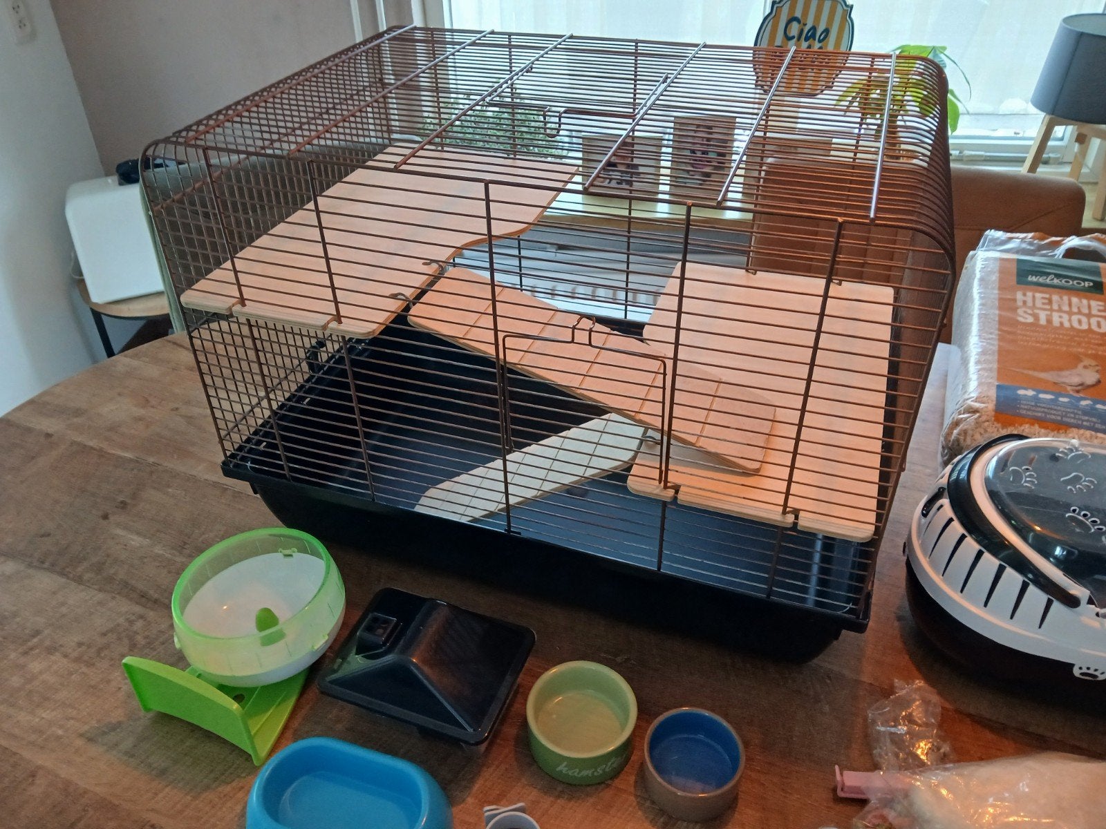 Prachtige hamsterkooi merk Cooper z.g.a.n. veel extra's., Minder dan 60 cm, Kooi, Ophalen of Verzenden, Zo goed als nieuw