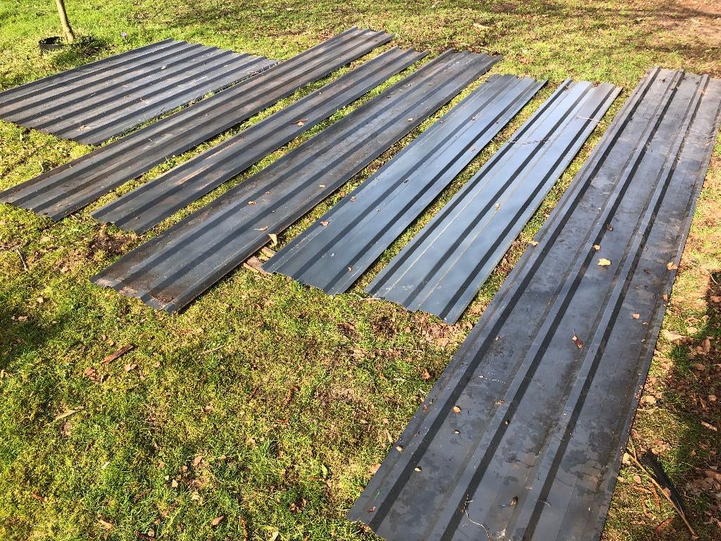 damwand antraciet grijs 7 st. verschillende reststukken, Ophalen, Zo goed als nieuw, Overige materialen