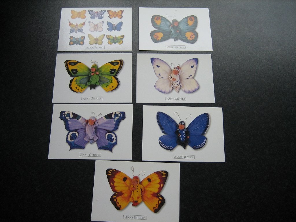 ANNE GEDDES 7 kaarten Butterfly serie 1999, Verzamelen, Ophalen of Verzenden, 1980 tot heden, Kinderen