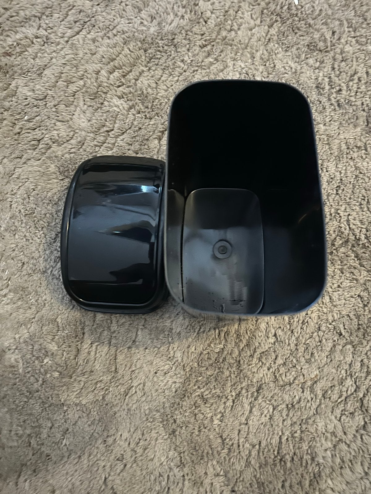 Zwarte prullenbak met kanteldeksel, Minder dan 10 liter, Ophalen of Verzenden, Gebruikt, Kunststof