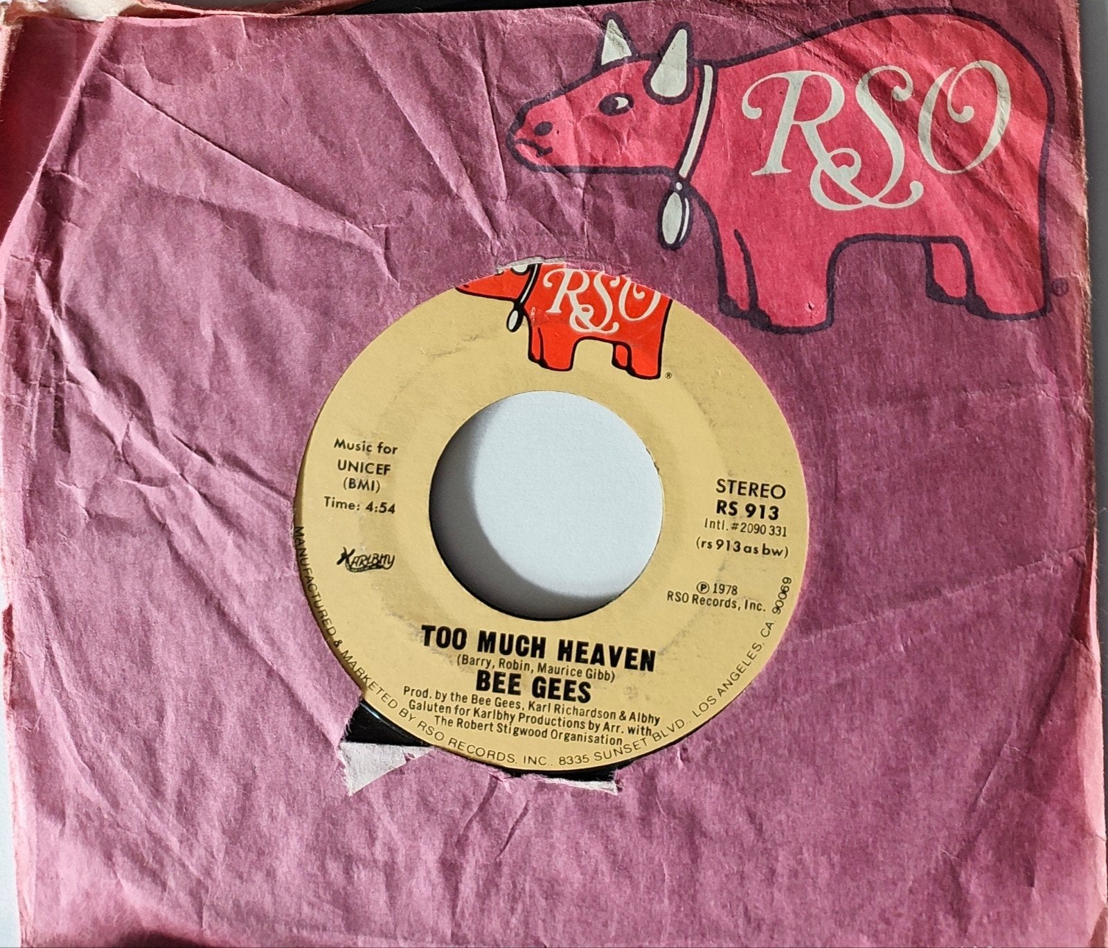 Bee Gees - Too Much Heaven (7 inch vinyl single), Gebruikt, 7 inch, Ophalen of Verzenden, Pop