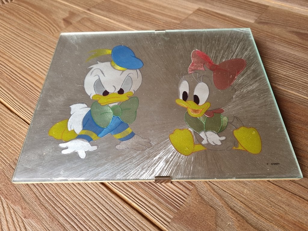 Mooi Vintage Schilderij Baby Donald Katrien van Dufex Prints, Verzenden, Donald Duck, Gebruikt, Plaatje of Poster