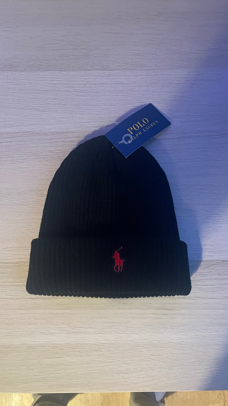 Polo Ralph Lauren Muts Zwart met Rood Logo, Ophalen of Verzenden, Nieuw, Maat 38/40 (M), Muts