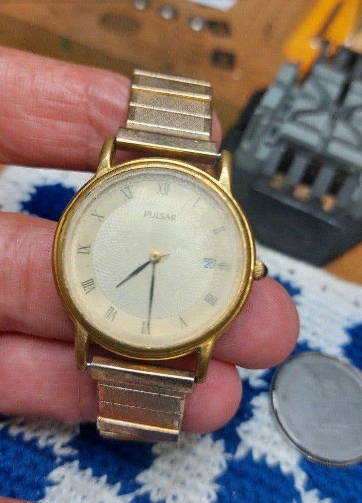Pulsar V732-0G50., Verzenden, Staal, Seiko, 1960 of later