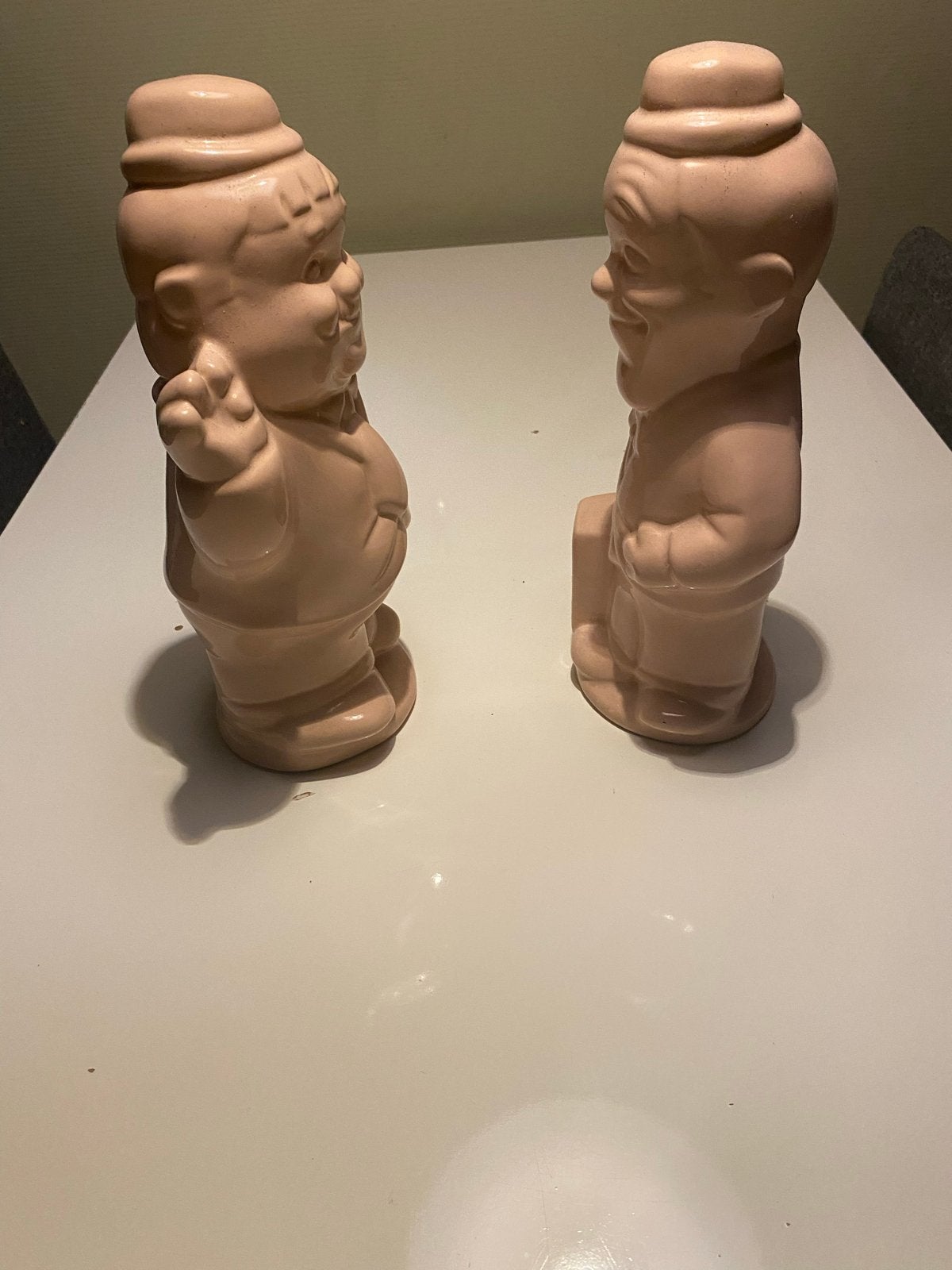 Vintage beeldjes: Laurel & Hardy (keramiek), Antiek en Kunst, Ophalen