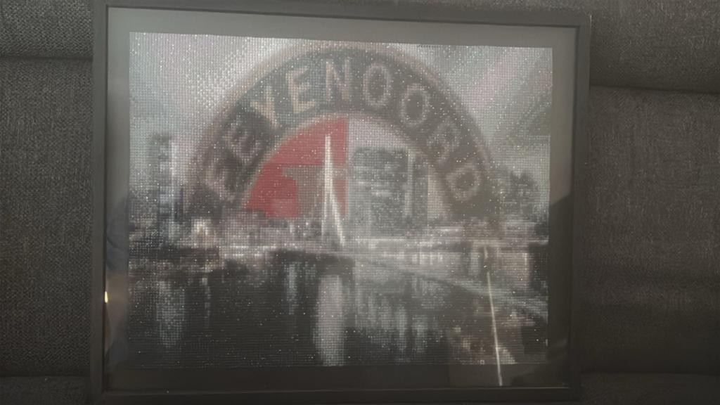 Prachtige Feyenoord diamond painting in lijst, Ophalen of Verzenden, Zo goed als nieuw, Feyenoord, Overige typen