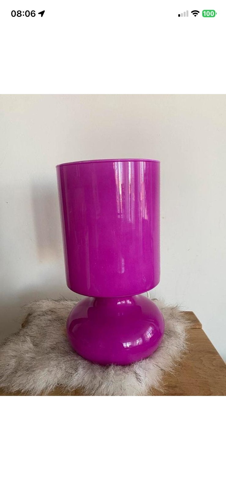 Mooie fuchsia Lykta IKEA lamp, Huis en Inrichting, Woonaccessoires | Vazen, Ophalen of Verzenden, Zo goed als nieuw, Overige kleuren