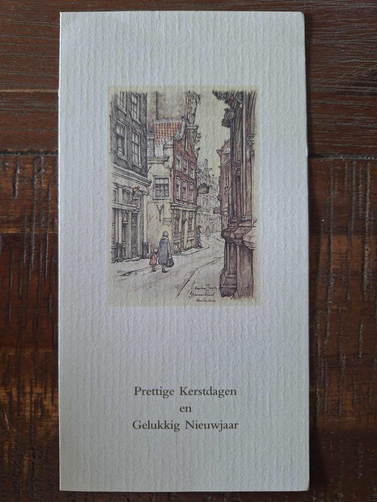 Vouwkaart Anton Pieck - Amsterdam, Gravenstraat, Ophalen of Verzenden, Gelopen, Stad of Dorp