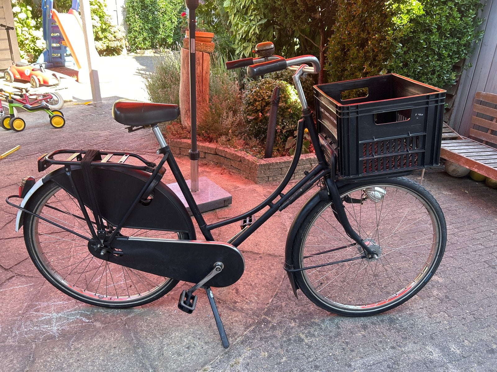Azor Damesfiets met Voordrager en Krat, Overige merken, Terugtraprem, Ophalen of Verzenden, 53 tot 56 cm