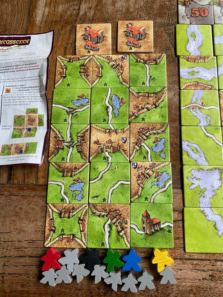 Carcassonne De uitbreiding,  oude artwork, Hobby en Vrije tijd, Gezelschapsspellen | Bordspellen, Drie of vier spelers, Ophalen of Verzenden