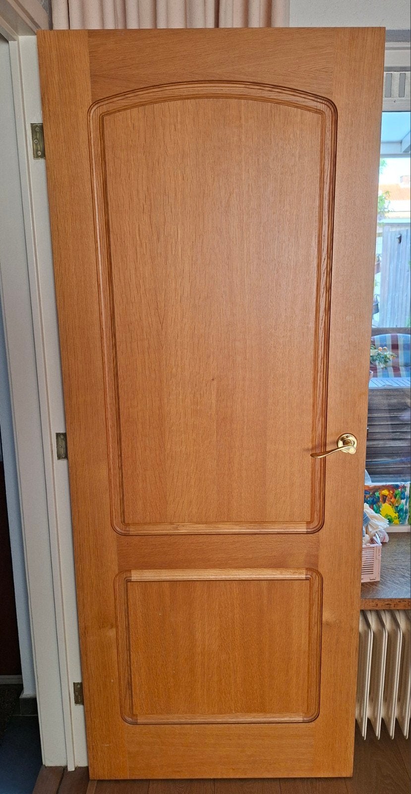 2 massief houten binnendeuren, waarvan 1 met glas, Ophalen, Minder dan 80 cm, Binnendeur, Zo goed als nieuw