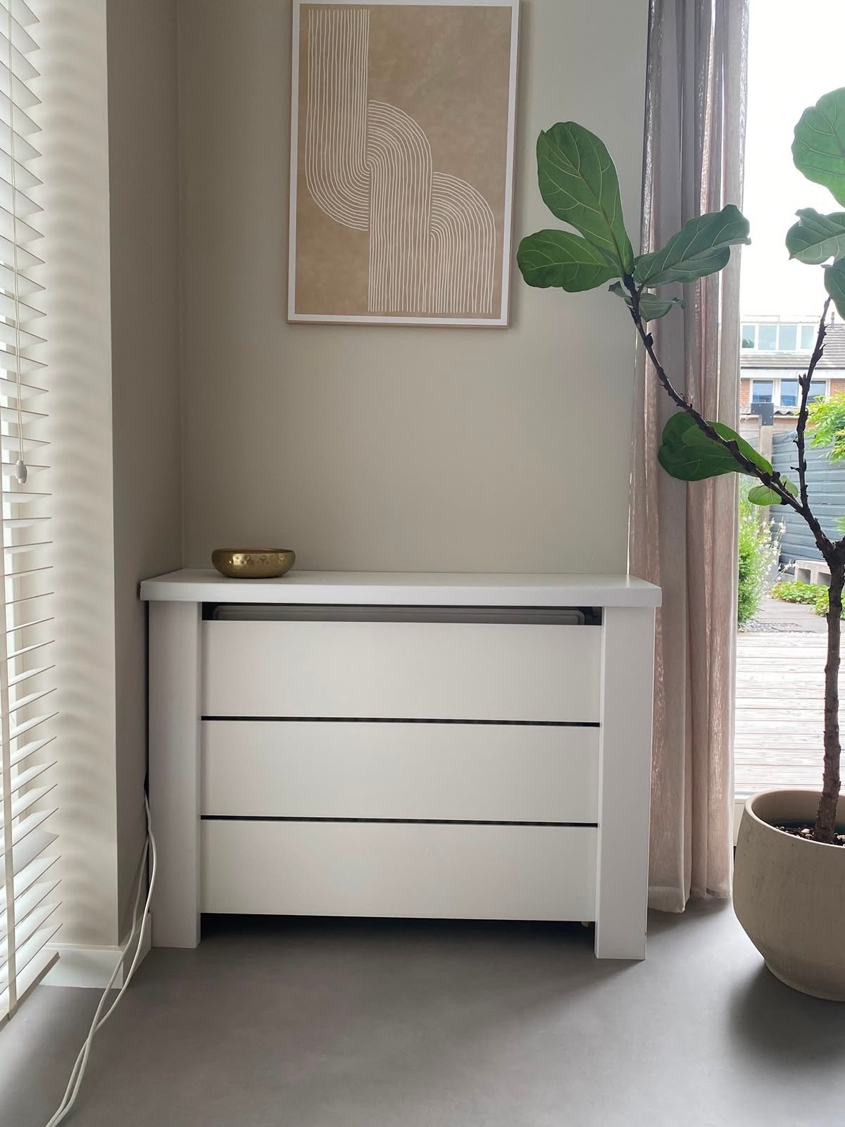 Radiator + Radiatorombouw wit - 100 en 102x77x28 cm, Ophalen, Gebruikt, Radiator, 60 tot 150 cm