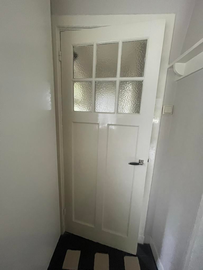 Authentieke 30 er jaren deuren met glas, Gebruikt, Binnendeur, Ophalen of Verzenden, Glas