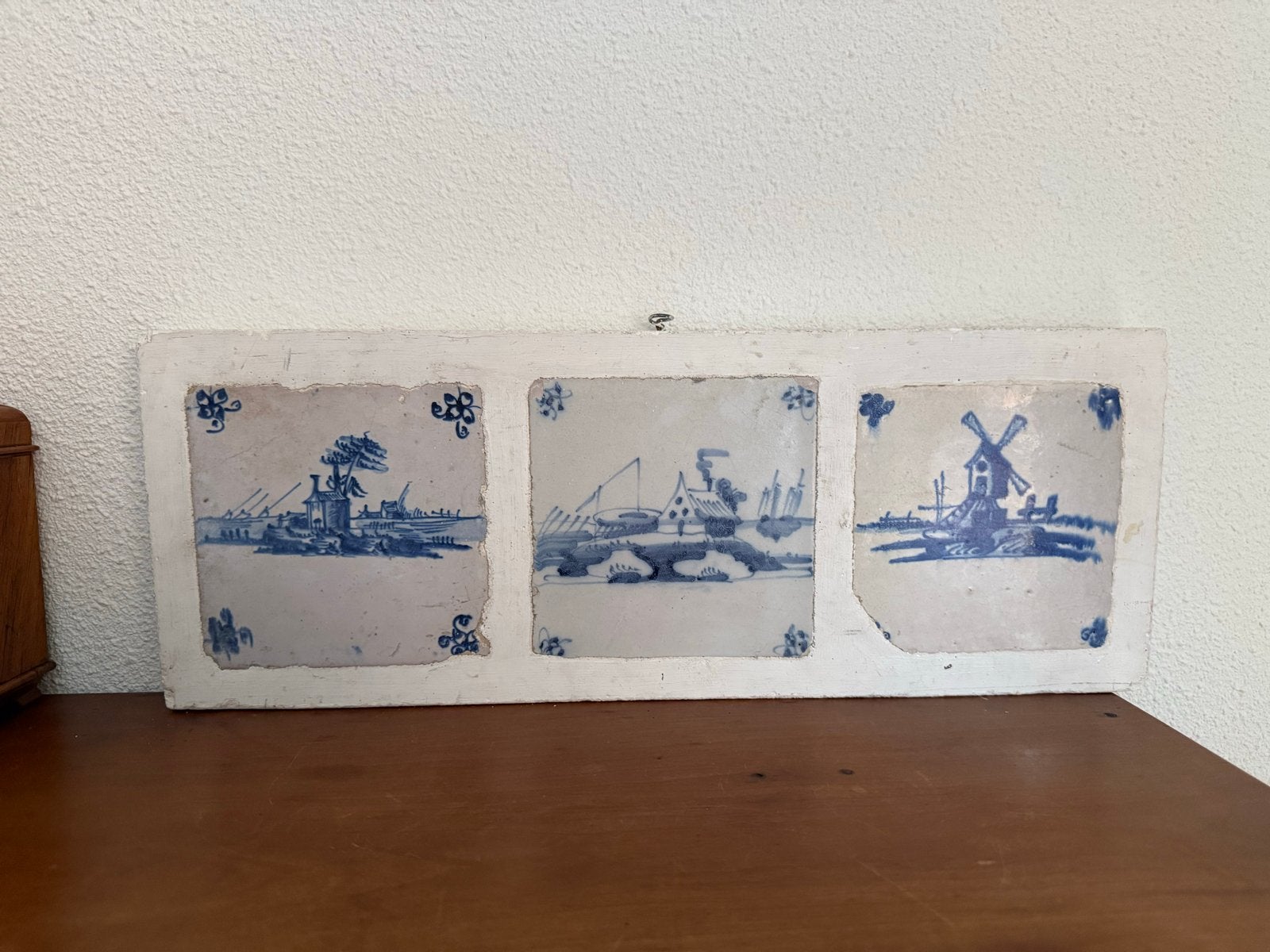 Antieke Delfts Blauwe Tegeltableau - Hollandse Scènes, Ophalen of Verzenden