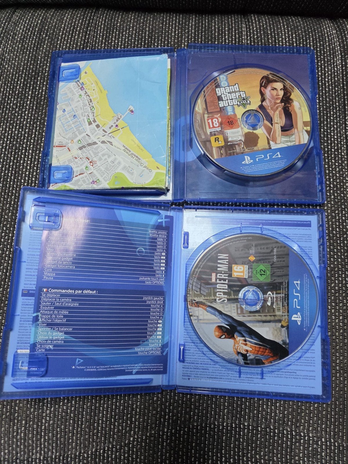Spider-Man & GTA 5 PS4 games met controller, Spelcomputers en Games, Ophalen, Gebruikt, Met 1 controller, Met games