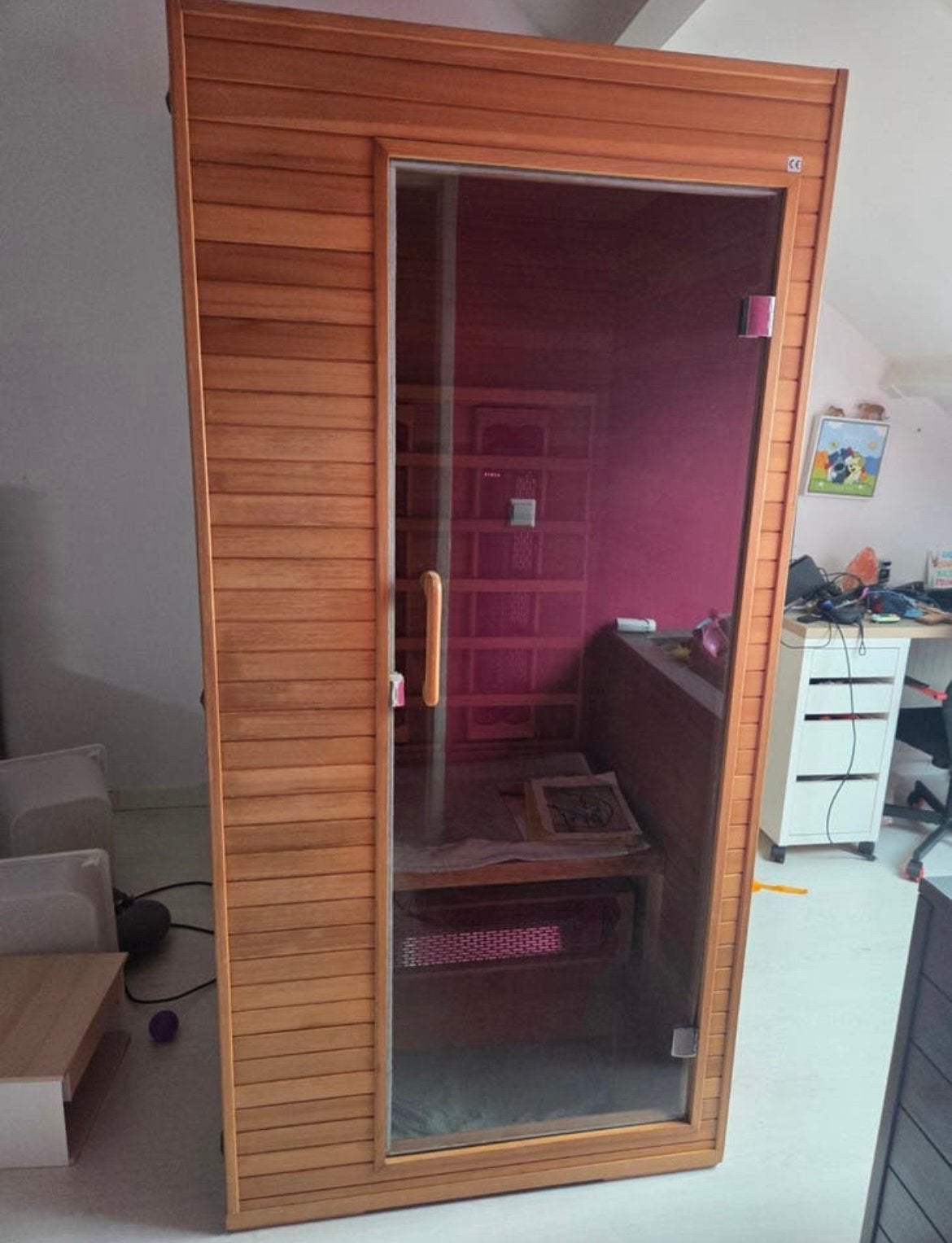 Prachtige Infrarood sauna 1 persoons-kleine 2 persoons, Sport en Fitness, Ophalen, Zo goed als nieuw, Complete sauna