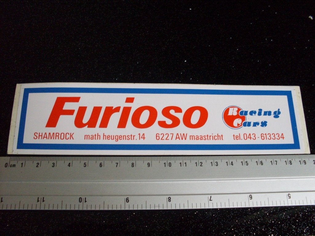 sticker Furioso racing cars maastricht logo shamrock, Verzamelen, Verzenden, Zo goed als nieuw, Bedrijf of Vereniging
