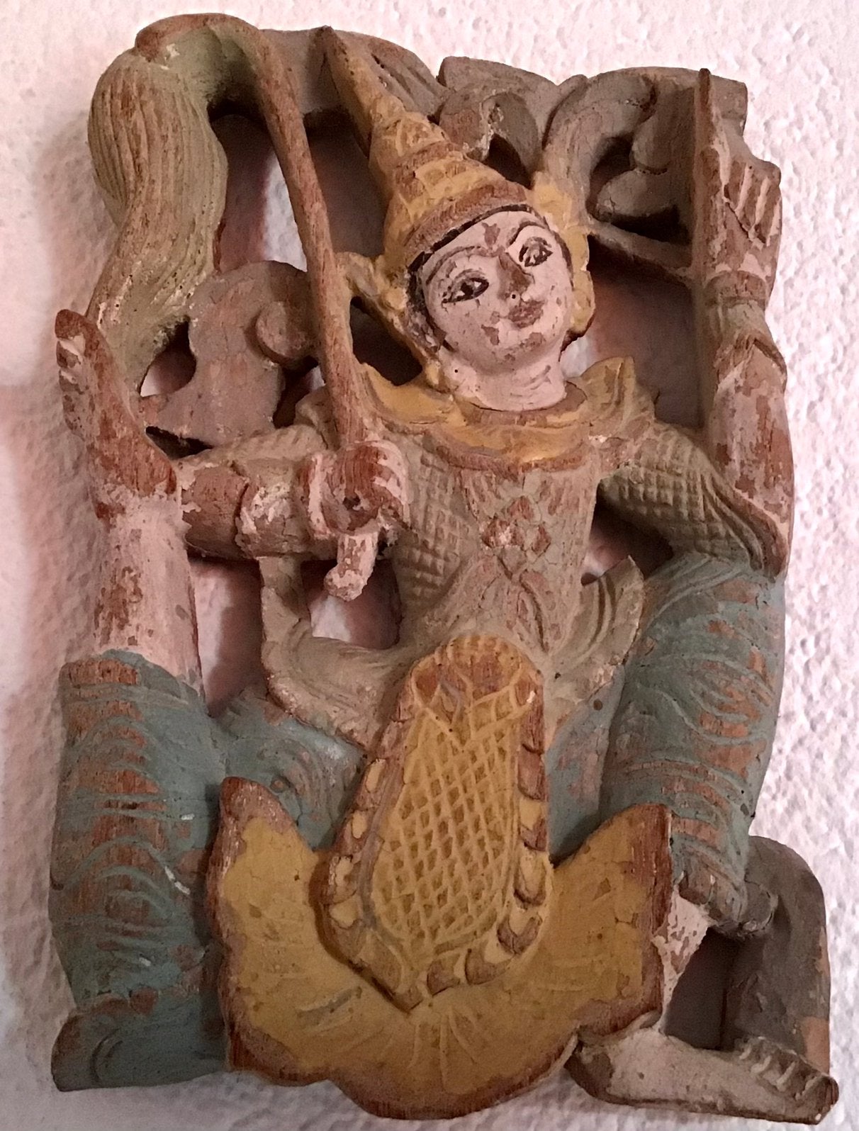 Zuid-Oost Azië - fraai houtsnijwerk Thailand / Cambodja, Houtsnijwerk, Ophalen of Verzenden, 20 - 50 cm, Hout